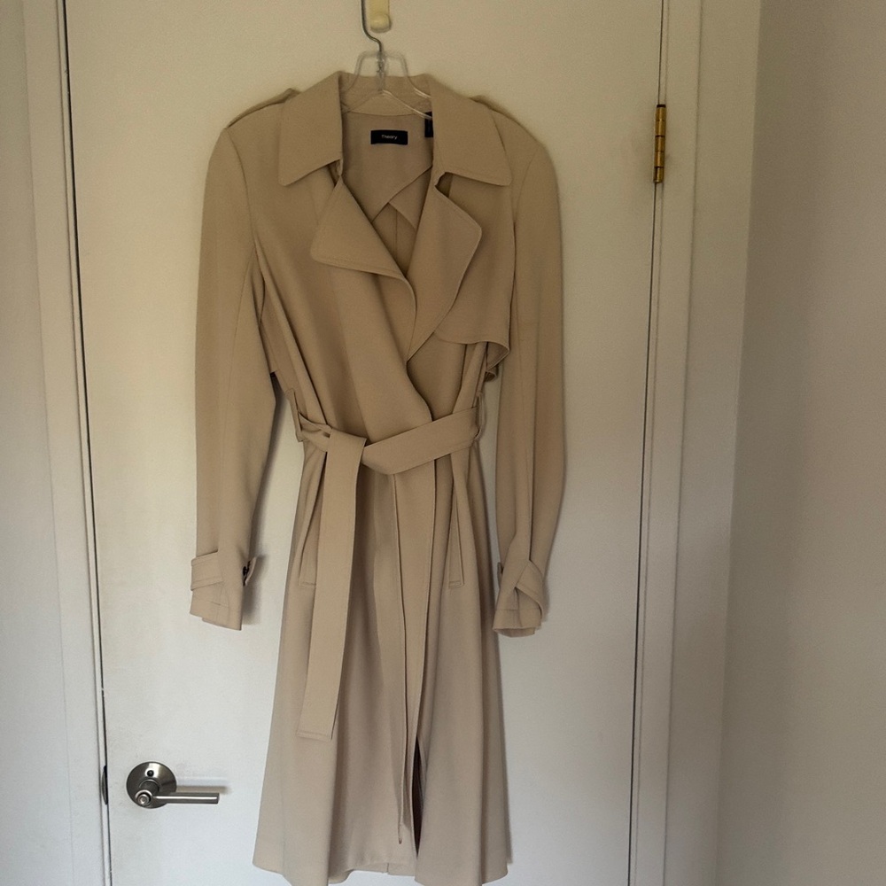 Theory Light Tan Trench Coat